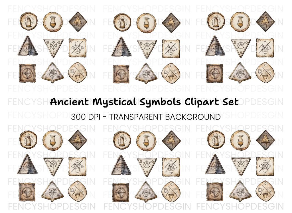 Mystical Alchemical Symbols Clipart Bundle