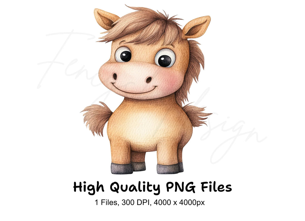 Adorable Baby Horse Clipart Bundle