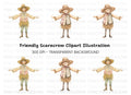 Cute Scarecrow Clipart Bundle