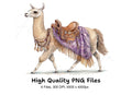 Llama with Ornate Saddles Clipart Bundle