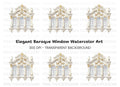 Ornate Triple Window Baroque Clipart Bundle
