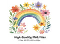 Vibrant Rainbow Floral Arch Clipart Bundle