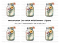 Flowers in Mason Jar Clipart Bundle