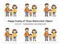 Family of Three Clipart Bundle