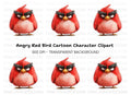 Angry Red Bird Illustration Clipart Bundle