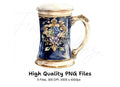 Elegant Floral Beer Steins Clipart Bundle