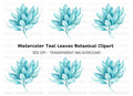Blue Leaves Branch Clipart Bundle