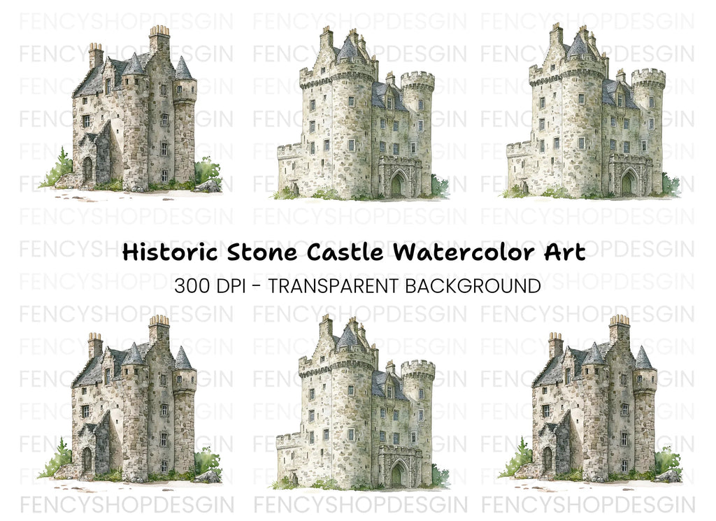 Historic Scottish Castles Clipart Bundle