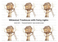 Cozy Treehouse with Glowing Lights Clipart Bundle