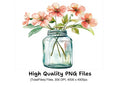 Wildflowers in Mason Jars Clipart Bundle