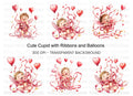 Playful Cupid with Ribbons Clipart Bundle