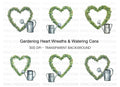Greenery Heart Watering Can Clipart Bundle