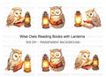 Wise Owls Reading Clipart Bundle