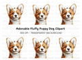 Cute Corgi Puppy Face Clipart Bundle