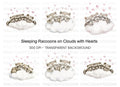 Sleeping Raccoons on Clouds Clipart Bundle