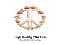 Mushroom Peace Sign Clipart Bundle