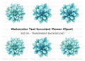 Blue Dahlia Flower Clipart Bundle