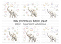 Playful Elephants and Bubbles Clipart Bundle