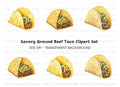 Savory Beef and Corn Tacos Clipart Bundle