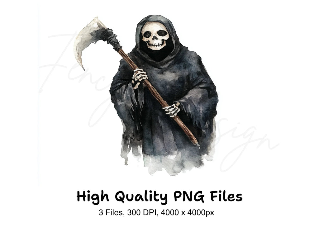 Grim Reaper Scythe Clipart Bundle