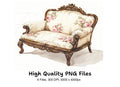 Vintage Rose Armchair Clipart Bundle