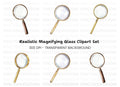 Golden Magnifying Glass Clipart Bundle