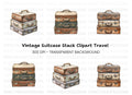 Vintage Suitcase Stack Clipart Bundle