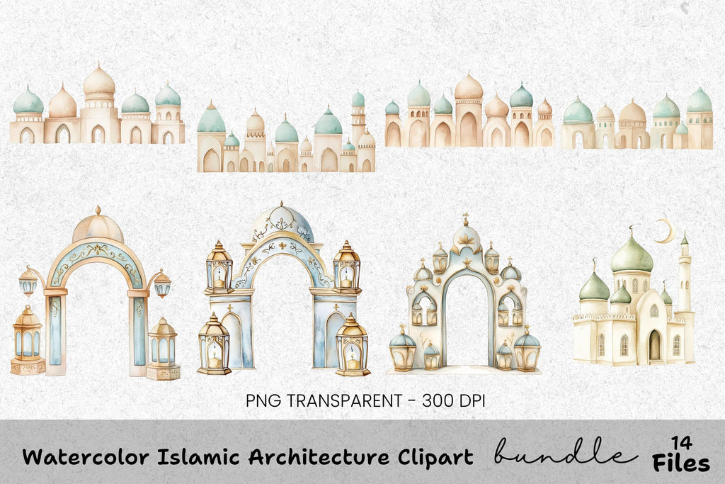 Islamic Architecture Clipart Bundle