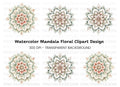 Elegant Floral Mandala Designs Clipart Bundle