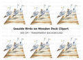 Seagulls on Dock Clipart Bundle