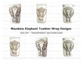 Mandala Elephant Tumbler Clipart Bundle