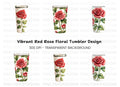 Red Rose Tumbler Clipart Bundle