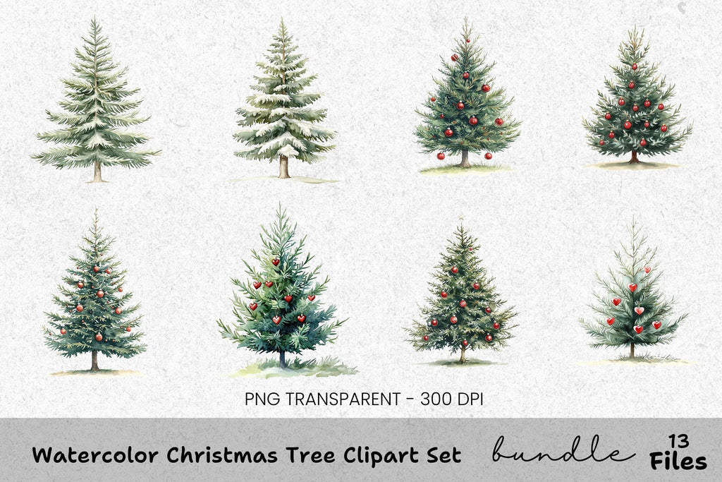 Christmas Tree Clipart Bundle