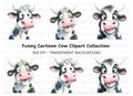 Funny Cartoon Cow Faces Clipart Bundle