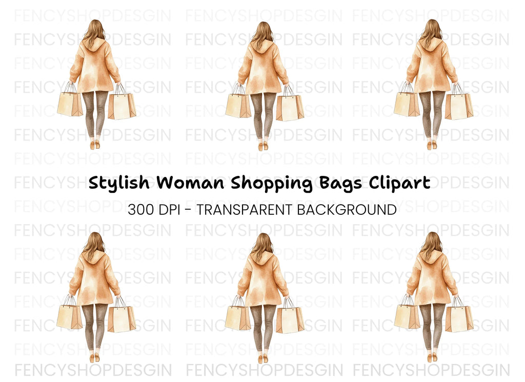 Women's Shopping Clipart Bundle
