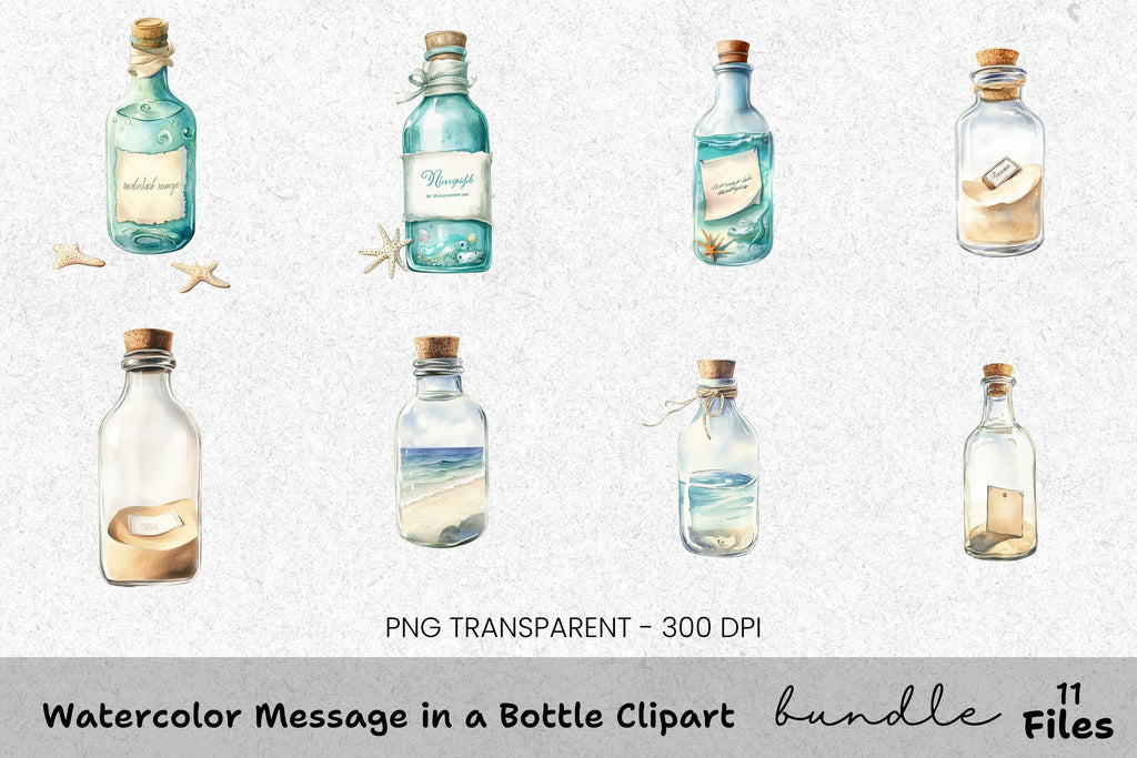 Message in a Bottle Clipart Bundle