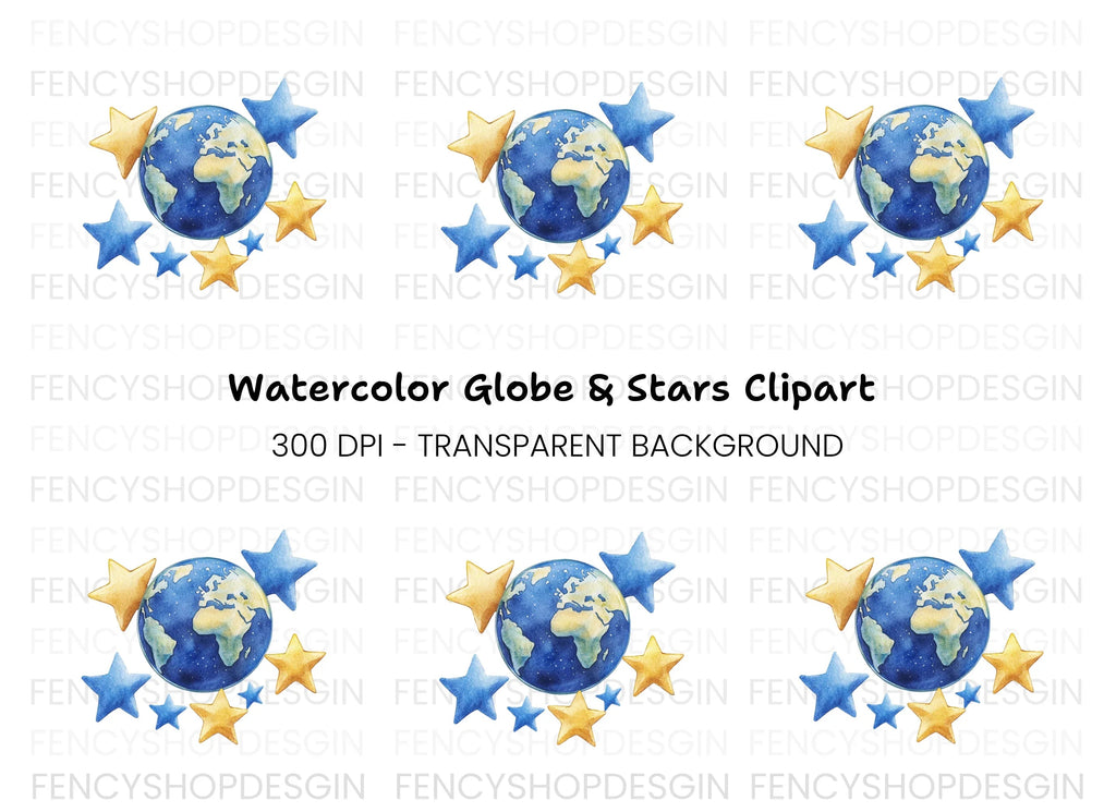 Earth and Stars Clipart Bundle
