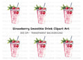 Strawberry Smoothie Clipart Bundle
