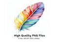 Vibrant Rainbow Feathers Clipart Bundle