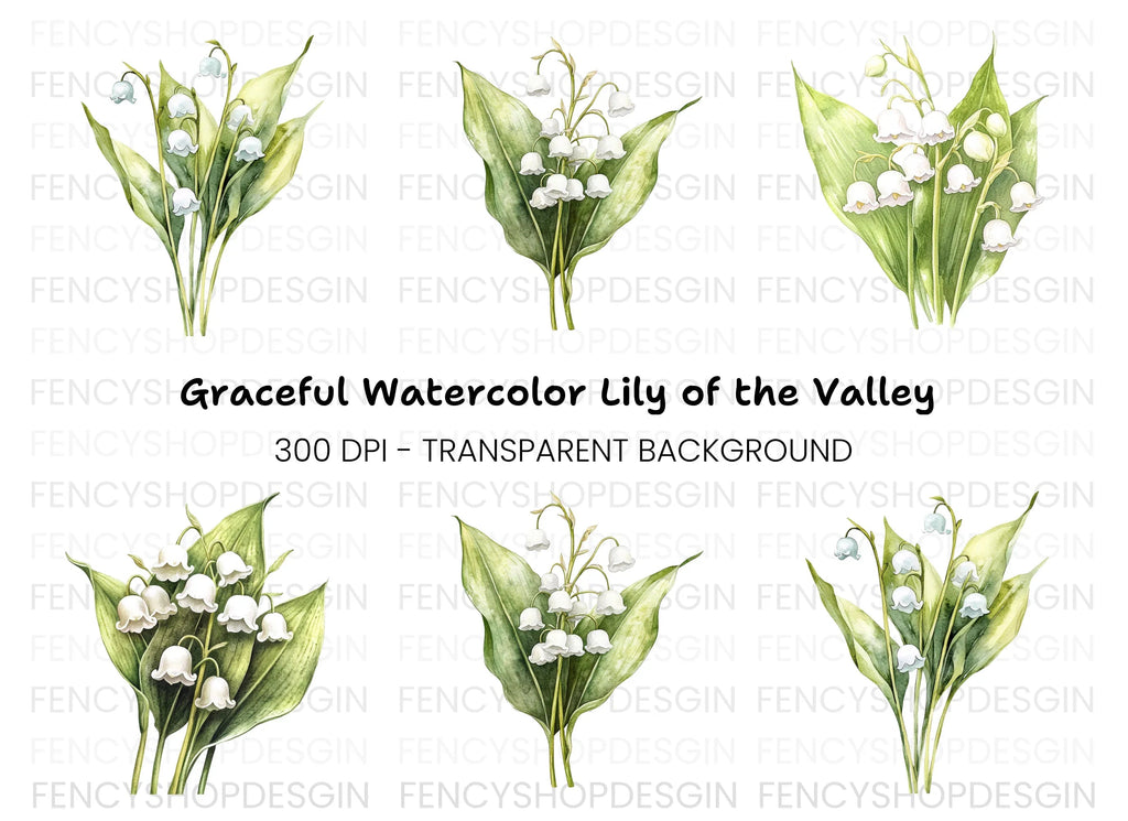 Delicate Lily of the Valley Clipart Bundle