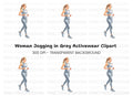 Fitness Woman Jogging Clipart Bundle