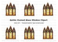 Gothic Stained Glass Window Clipart Bundle