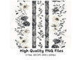 Elegant Floral Striped Seamless Pattern Clipart Bundle