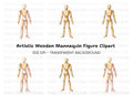 Articulated Wooden Mannequins Clipart Bundle