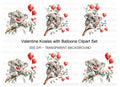 Koala Couple with Red Balloons Clipart Bundle