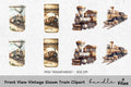 Vintage Steam Train Clipart Bundle