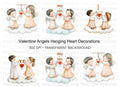 Angels Hanging Hearts Clipart Bundle