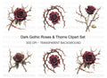 Dark Roses and Thorns Clipart Bundle