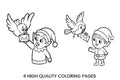 Christmas Elf with Bird Coloring Books