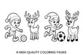 Elf and Reindeer Soccer Coloring Books